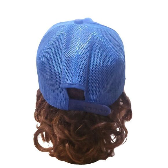 Vintage Snapback Trucker Hat Men Goodyear Credit Union Beaumont, Texas Blue - Picture 3 of 7